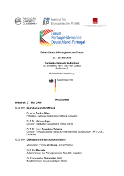 Mittwoch, 27. Mai 2015 - Institut für Europäische Politik IEP