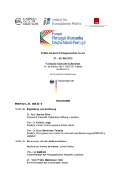 Mittwoch, 27. Mai 2015 - Institut für Europäische Politik IEP