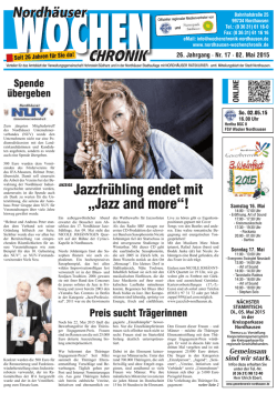 Jazzfr&uuml;hling endet mit &bdquo;Jazz and more&ldquo;!