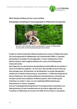 Information der FAWF zur Forschung Luchs-Reh