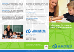 Information f&uuml;r Lehrer zur Arbeit mit Schulbegleitern