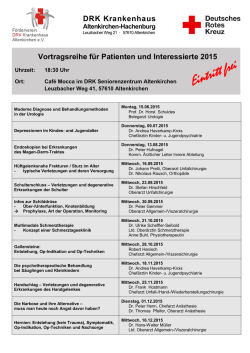 DRK Krankenhaus Vortragsreihe f&uuml;r Patienten und Interessierte 2015