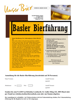 Anmeldung - Verein Unser Bier Basel