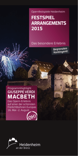 Festspiel-Arrangements 2015 zum