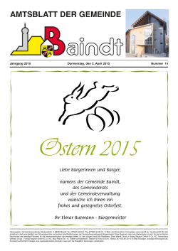 AMTSBLATT DER GEMEINDE
