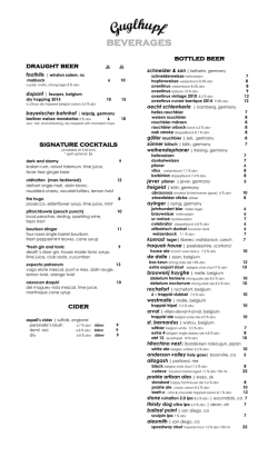 Guglhupf Wine List