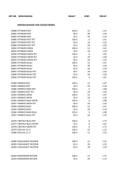 Preisliste 2015 für Private