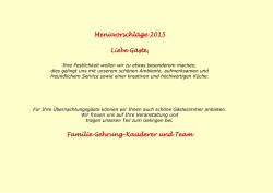 Festliche Men&uuml;vorschl&auml;ge - Hotel Restaurant Lamm, Scharnhausen