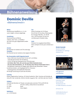 Bühnenanweisung Dominic Deville