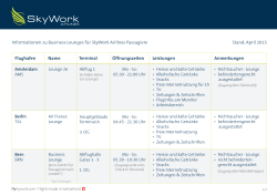 Informationen zu Business Lounges f&uuml;r SkyWork Airlines