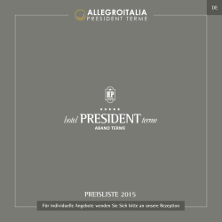 PREISLISTE 2015 - Hotel President Terme