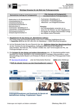 Wichtige Hinweise für die Wahl der Prüfungsvariante: - IHK Lahn-Dill
