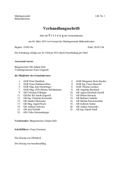 Sitzungsprotokoll Nr. 1 vom 04.03.2015