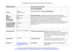 Embryologie - Medizinische Fakultät
