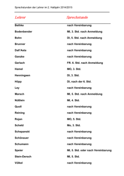 Sprechstunden der Lehrer