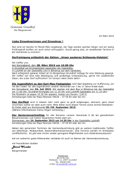 Verschiedene Termine/Veranstaltungen in der Gemeinde Grundhof