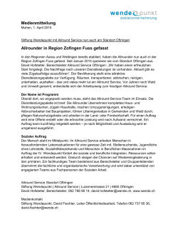 Medienmitteilung Allrounder in Region Zofingen Fuss - firma-web