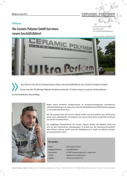 INFOnews Mai 2015 - Ceramic Polymer GmbH