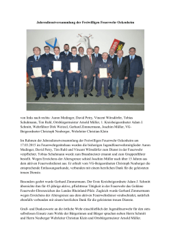Jahresdienstversammlung der Freiwilligen Feuerwehr Ockenheim