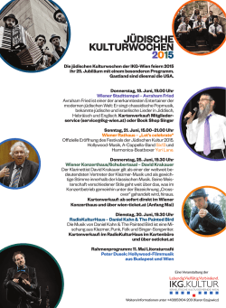 J&uuml;DIScHe KULTURWocHen 2015