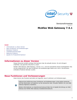 McAfee Web Gateway 7.5.1 Versionshinweise