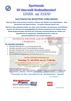 NACHWUCHS-BAUSTEIN-VERLOSUNG