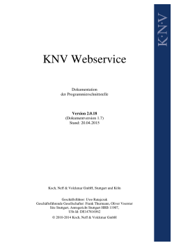 vollständige Dokumentation zum KNV Webservice 2.0