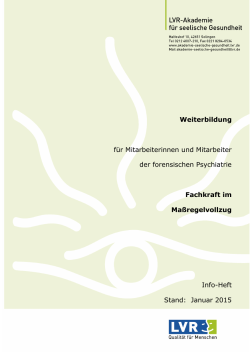 Infoheft zur Weiterbildung "Fachkraft im Ma&szlig;regelvollzug"
