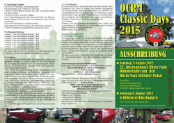 Ausschreibung Classic days 2015 - Oldtimer Club Rhein-Main