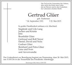 Gertrud Glüer - InFrieden.de