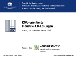 KMU-orientierte Industrie 4.0-Lösungen - eBusiness