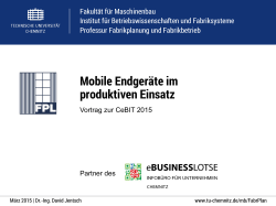 Mobile Endgeräte im produktiven Einsatz - eBusiness