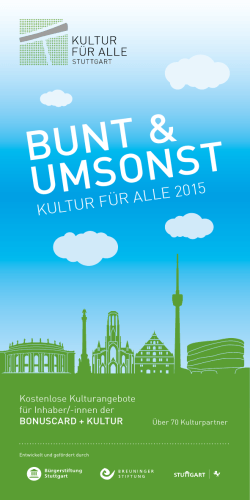 Booklet „Bunt & Umsonst: KULTUR FÜR ALLE 2015"