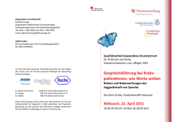 Gespr&auml;chsf&uuml;hrung bei Krebs- patientinnen: wie Worte wirken