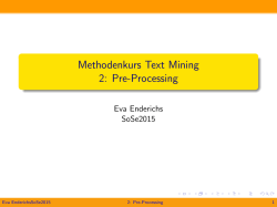Methodenkurs Text Mining 2: Pre