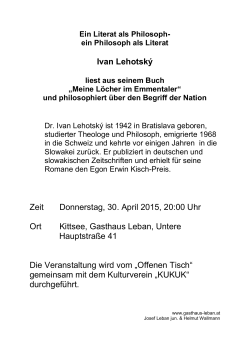 Ivan Lehotsk&yacute; Zeit Donnerstag, 30. April 2015