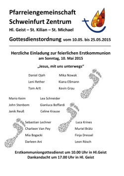 Gottesdienstordnung - Pfarrei Heilig Geist Schweinfurt
