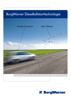 Broschüre »BorgWarner Dieselkaltstarttechnologie