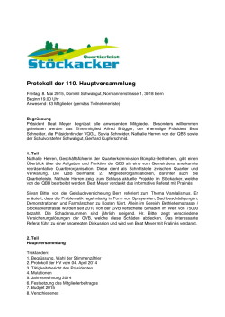 Protokoll HV 2015 - Quartierleist Stöckacker