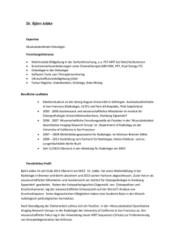 Dr. med. Bj&ouml;rn Jobke Biographie