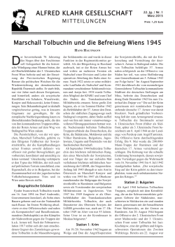 Mitteilungen der Alfred Klahr Gesellschaft, Nr. 1/2015, als pdf