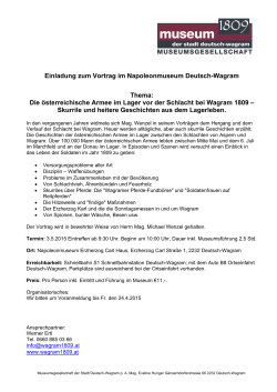 Einladung Vortrag 2015 - Museum Schlacht bei Wagram 1809