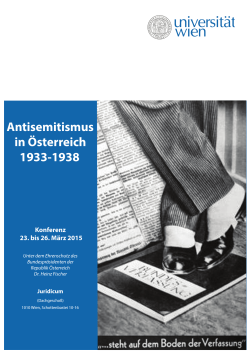 Tagungsprogramm - Antisemitismus in Österreich 1933-1938