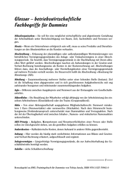 Glossar &ndash; betriebswirtschaftliche Fachbegriffe f&uuml;r - Wiley-VCH