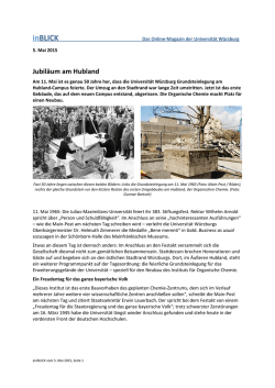 einBLICK als PDF - Universit&auml;t W&uuml;rzburg