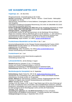 DIE WANDERFAHRTEN 2015
