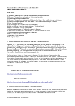 Newsletter Bremer Friedensforum 4/27. März 2015 (Weiterleitung