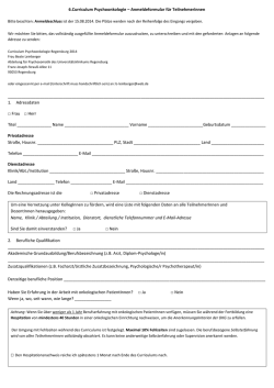 7.Curriculum Psychoonkologie – Anmeldeformular für