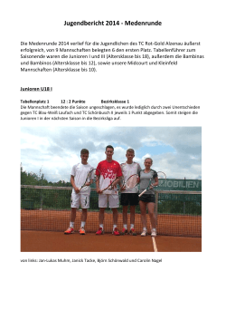 Jugendbericht 2014 -‐ Medenrunde