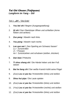 Tai Chi Chuan (Taijiquan) Langform im Yang &ndash; Stil - kreativ